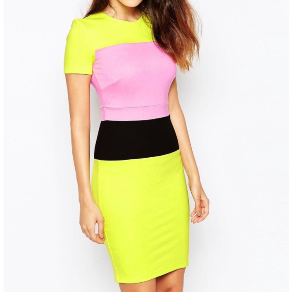 French Connection Lula stretch color block Dress